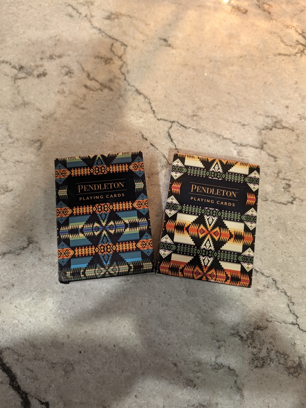 Pendleton Playing Cards - Tribal Pattern (Blue & Orange)
